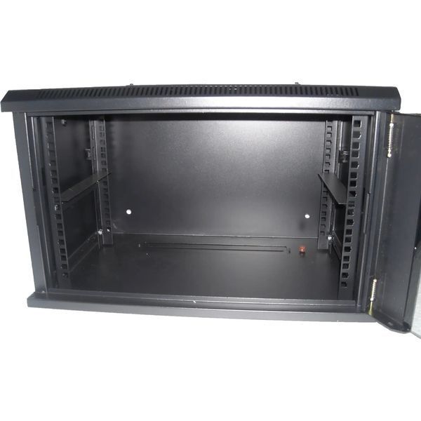 Hypernet WMNC66-15U-FLAT-AC-BLACK Шафа комутаційна настінна 15U 600x600 розбірна чорна 107954 фото
