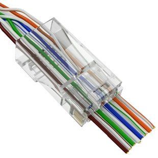 RJ-45 8P8C UTP Cat-5 (50 шт/уп.) для наскрізного підключення Конектор Merlion 116307 фото