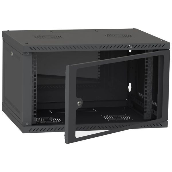 Шафа серверна IPCOM CH-6U 600x350 скло RAL9005 116541 фото