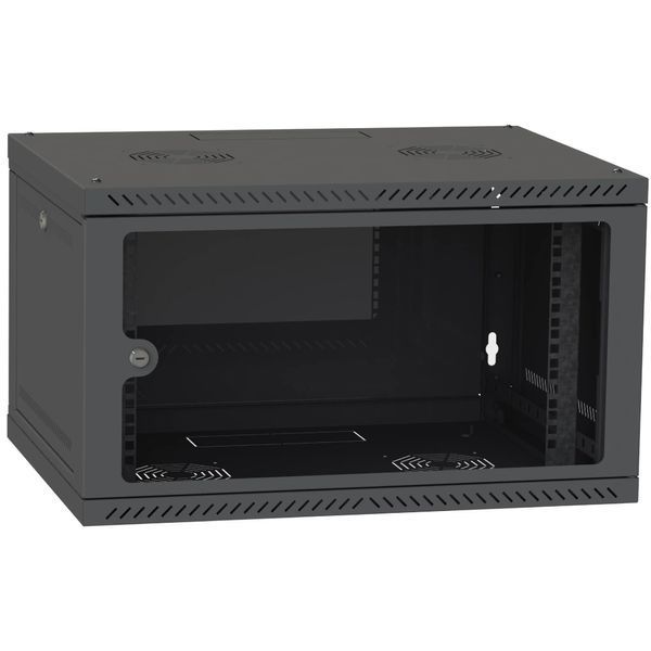 Шафа серверна IPCOM CH-6U 600x350 скло RAL9005 116541 фото