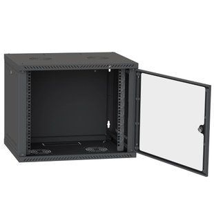 Шафа телекомунікаційна двері скло (чорна) IPCOM 9U 600x600 112326 фото