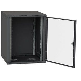 Шафа телекомунікаційна двері скло (чорна) IPCOM 15U 600x600 112329 фото