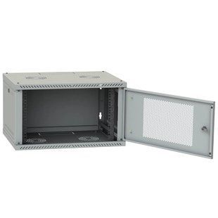 Шафа телекомунікаційна IPCOM 6U 600x450 двері перфорація (сіра) 119860 фото