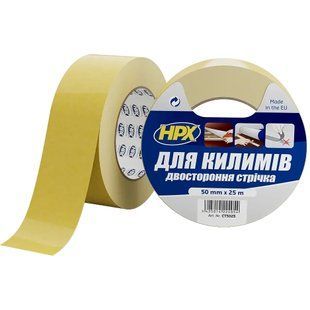 HPX CT5025 CARPET TAPE 50мм х 25м Стрічка двохстороння для фіксації килимків 115457 фото